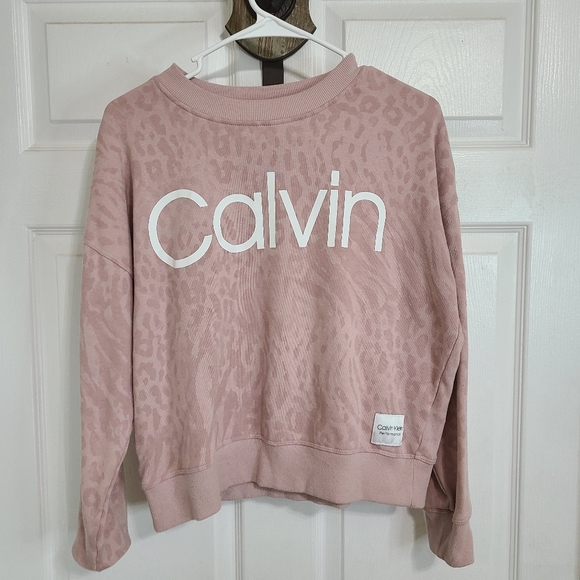 Calvin Klein Woman's Pink Long Sleeve Crewneck Sweatshirt, Size: Small - Picture 3 of 14